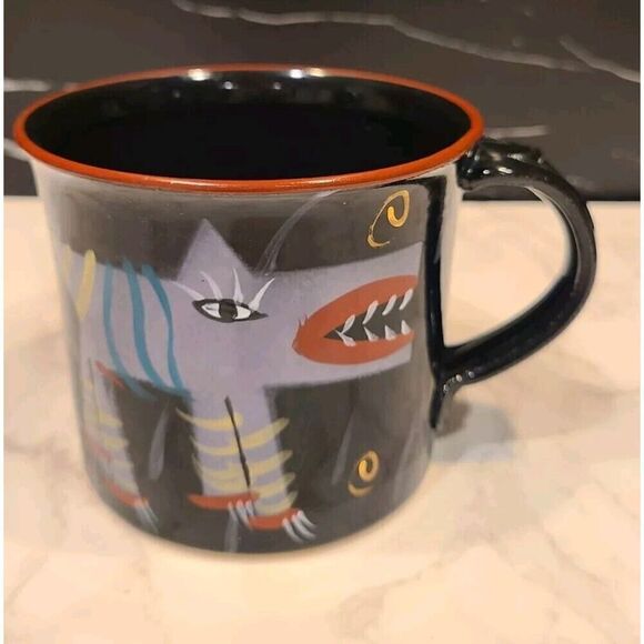 LeStudio Thorbeck Page Funky Monster Dog Mug Coffee Cup Art Vtg 1985 Signed EUC - Picture 2 of 7